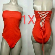 Orange Thick Ribbed Tube Bodysuit  Size 1X - £14.65 GBP