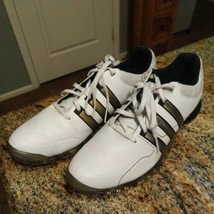 Rare Adidas Mens Powerband Golf Shoes 2016 Size 13  White / Gold - $67.32