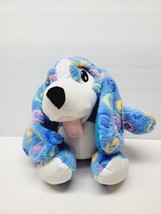 Geniun Calplush Blue Plush Dog Puppy Stick out Tongue Swirl Colorful pat... - $42.57