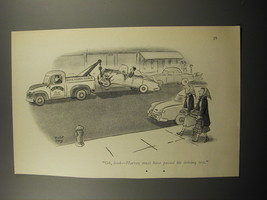 1955 Cartoon by Robert Day - Oh, look - Harvey must have passed his driving test - £14.45 GBP