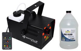 Rockville R1200L LED DMX Fog Machine Fogger+Remote+Gallon of Chauvet Flu... - £201.36 GBP