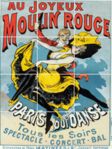 French Au Jouyeaux Moulin Rouge poster ceramic mural backsplash medallion - £47.47 GBP+