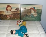 Raggedy Andy and Ann Wall Hanging Lot kids room Home Decor Bobbs-Merrill... - $40.00