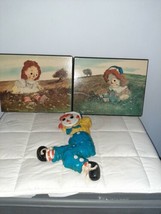 Raggedy Andy and Ann Wall Hanging Lot kids room Home Decor Bobbs-Merrill... - $40.00