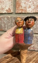 ANRI ITALY Vintage Kissing Couple Hand Carved And Painted Bottle Stopper - $44.18