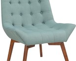 Shelly Mid-Century Modern Tufted Accent Scoop Chair With Solid Wood Scul... - $434.99