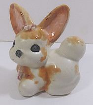 Vintage Bunny Figurine 4in Multicolor Flowers Rabbit Ceramic Figure 1992... - $29.99