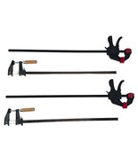 Set of 4 Bar Clamps 24&quot; - 2 Ratcheting and 2 Standard F-Type Woodworking... - $48.85 CAD