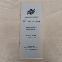 Chicago North Western Central Division 1987 General Order Special Order - $9.95