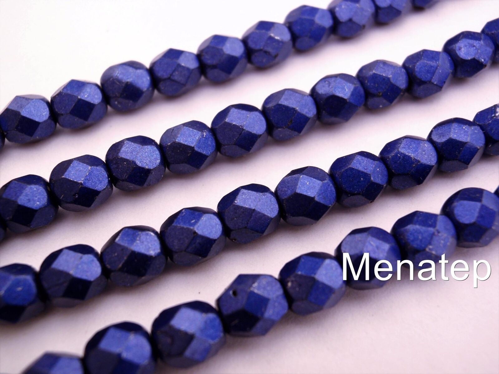 Primary image for 25  6 mm Czech Glass Fire Polished Beads: Saturated Metallic - Lapis Blue