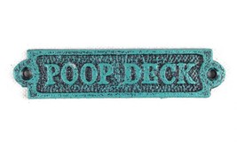 Seaworn Blue Cast Iron Poop Deck Sign 6&quot;&quot; - $10.99