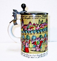 Stein Commemorating Hot Air Balloon Flying Machine Paris France Germany ... - $29.95