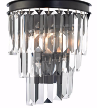 NEW Odeon Glass CRYSTAL Fringe Wall Sconce Retro French Modern Farmhouse - £196.50 GBP