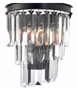 NEW Odeon Glass CRYSTAL Fringe Wall Sconce Retro French Modern Farmhouse - £190.27 GBP