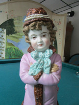 Antique German Bisque Skater Girl Figurine 13&quot; Original - £98.92 GBP