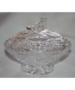 Hofbauer Brydes Clear Crystal Small Oval Covered Trinket Box Bowl #2066 - £22.05 GBP