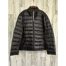 Guess Mens Puffer Jacket Size XL Shiny Black Lightweight Side Panels - £48.07 GBP