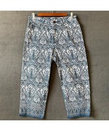 Ralph Lauren Paisley Pants Blue White Cropped Cotton Stretch - Women&#39;s 8 - $51.90 CAD