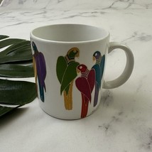 Laurel Burch Vintage Coffee Mug Brazilian Birds Colorful Parrots Art Tro... - $461.15 MXN
