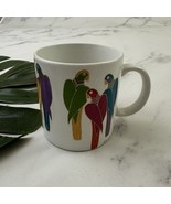 Laurel Burch Vintage Coffee Mug Brazilian Birds Colorful Parrots Art Tro... - $461.15 MXN