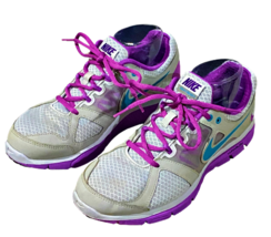 Nike Lunarlon Running Shoes Women&#39;s Size 9 Gray Purple Blue  ***One Swoo... - $14.39