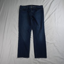 LOFT 30 / 10 Modern Skinny Crop Raw Hem Dark Wash Stretch Denim Womens Jeans - £11.00 GBP