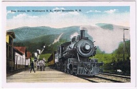 Postcard Train Base Station Mt Washington RR White Mountains New Hampshire - £3.86 GBP