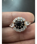 585 14K RG Stamped Black Crystal Gemstone Size 7 Ring - $911.17 MXN