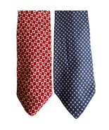 Vtg POLO Ralph Lauren 100% Silk Tie Red Blue Geometric Preppy Handmade 5... - £25.82 GBP