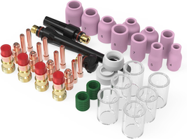 YESWELDER 49Pcs TIG Welding Torch Stubby Gas Lens #10 Pyrex Glass Cup Ki... - $64.62