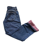 Cabelas Women Blue Denim Dark Wash Flannel Lined Jeans Size 4 Short - $22.14 CAD