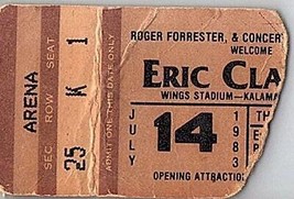 Eric Clapton Concert Ticket Stub July 14 1983 Kalamazoo Michigan - £26.06 GBP