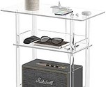 Acrylic Side Table With Charging Station, 23.4&quot; L X 11.7&quot; W X 25.7&quot; H, 3... - $259.99