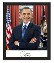 President Barack Obama Official Portrait Facsimile Autographed 8X10 Framed Photo - £15.68 GBP