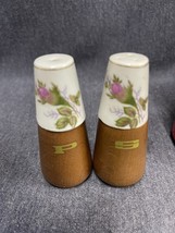 Nevco Japan Moss Rose Salt and Pepper shakers No Stoppers 3 1/2” tall NICE Vtg - £6.76 GBP