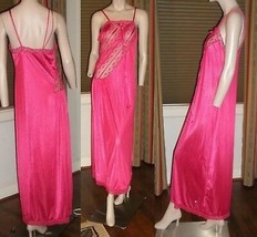 Gilead Long Nightgown Negligee Diagonal Lace Bodice Double Spaghetti Str... - $39.59