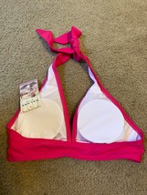 Halara Swim Suit Top Seen on Instagram Neon Pink Tie Padded Women&#39;s Size S - £8.14 GBP