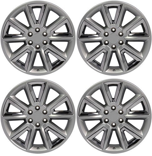 20" Hyper Silver with Chrome Wheels Rims for 2000-2025 GMC Yukon Denali Sierra Item image 4