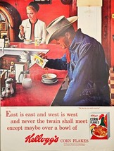 KELLOGG&#39;S CORN FLAKES - Country Cowboy - Breakfast - 1964 Vintage Print Ad - $9.66