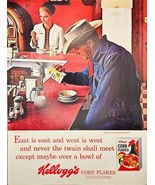 KELLOGG&#39;S CORN FLAKES - Country Cowboy - Breakfast - 1964 Vintage Print Ad - $9.66