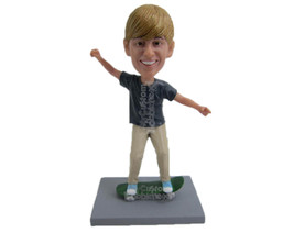 Custom Bobblehead Boy Skate Boarder Wearing Casual Outfit And Doing Some Tricks  - £71.12 GBP