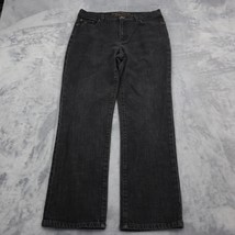 Lauren Jeans Co Pants Womens 8P Gray Straight Petite Button Pocket Denim... - $29.68