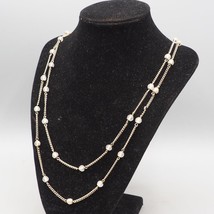 Bead &amp; Silvertone Chain Necklace - £27.90 GBP