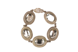 Clear Acrylic Cabochon Bracelet with Lobster Claw Close 7.5 Inches Vintage - £11.01 GBP