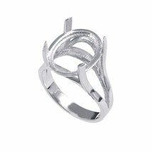 Sterling Silver 12x16 mm Oval Semi Mount Ring Setting 12x16 mm Oval Ring Blanks - £22.50 GBP