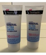 2 Neutrogena Pure Screen + Mineral Ultra Sheer Dry Touch Lotion SPF 30 3... - £9.20 GBP