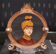 Sikh Guru Har Krishan Ji Wood Carved Photo Portrait Singh Kaur Desktop S... - $21.50