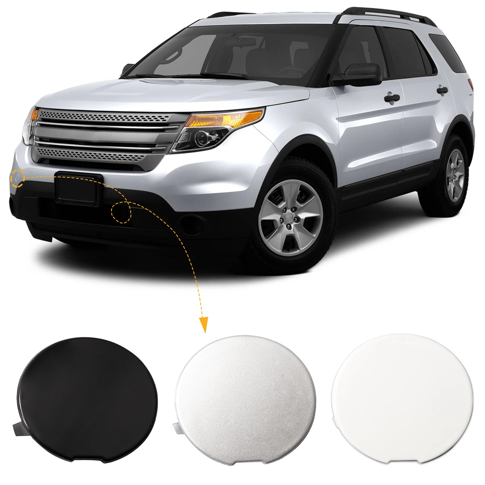 Front Bumper Tow Hook Cap Towing Eye Cover For Ford Explorer 2011-2015 - $25.04+