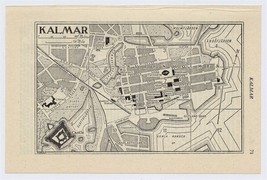 1952 Vintage City Map Of Kalmar / Sweden - £13.45 GBP