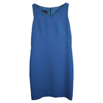 Akris V-Neck Shift Dress In Blue Wool Women Light Blue Size 7 - $254.60